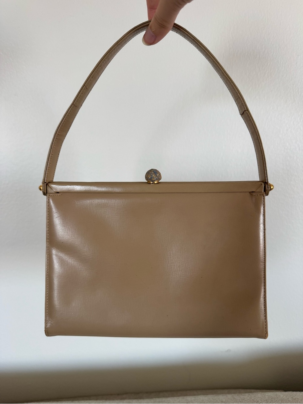 Coblentz 70s vintage beige smooth leather bag